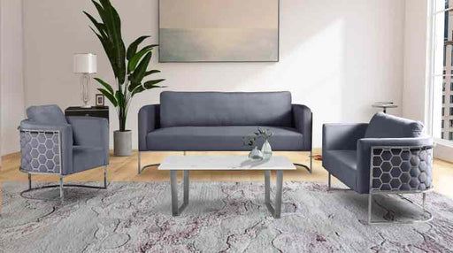 Meridian Furniture - Casa 3 Piece Living Room Set in Grey - 691Grey-S-3SET - GreatFurnitureDeal