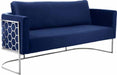 Meridian Furniture - Casa 3 Piece Living Room Set in Navy - 691Navy-S-3SET - GreatFurnitureDeal