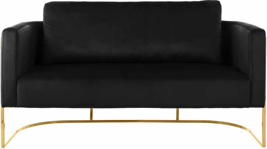 Meridian Furniture - Casa 3 Piece Living Room Set in Black - 692Black-S-3SET