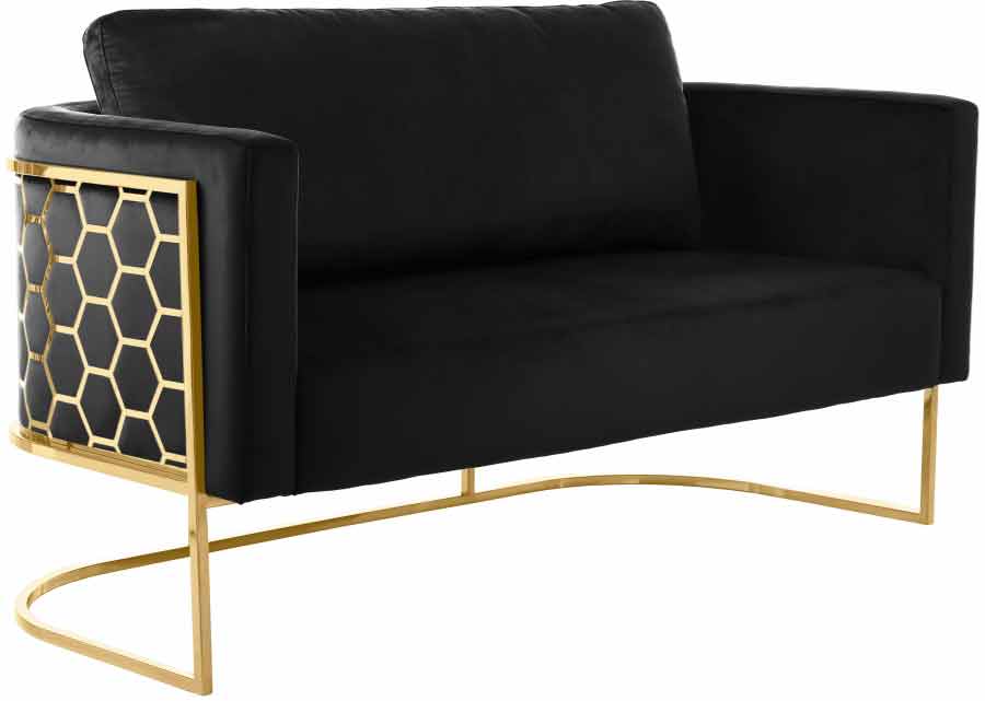 Meridian Furniture - Casa 3 Piece Living Room Set in Black - 692Black-S-3SET - GreatFurnitureDeal