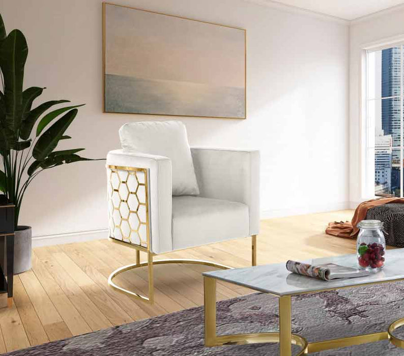 Meridian Furniture - Casa 3 Piece Living Room Set in Cream - 692Cream-S-3SET - GreatFurnitureDeal