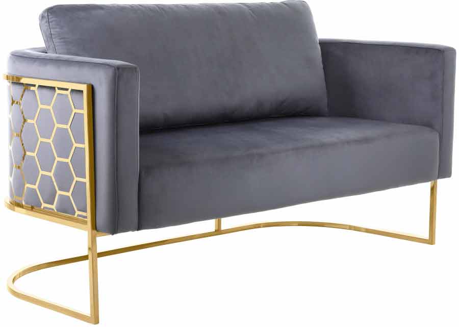 Meridian Furniture - Casa 3 Piece Living Room Set in Grey - 692Grey-S-3SET