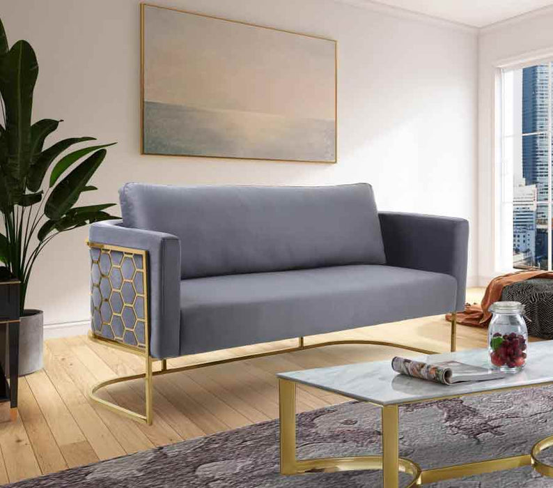 Meridian Furniture - Casa 3 Piece Living Room Set in Grey - 692Grey-S-3SET