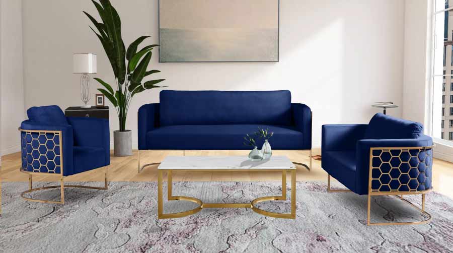 Meridian Furniture - Casa Sofa in Navy - 692Navy-S