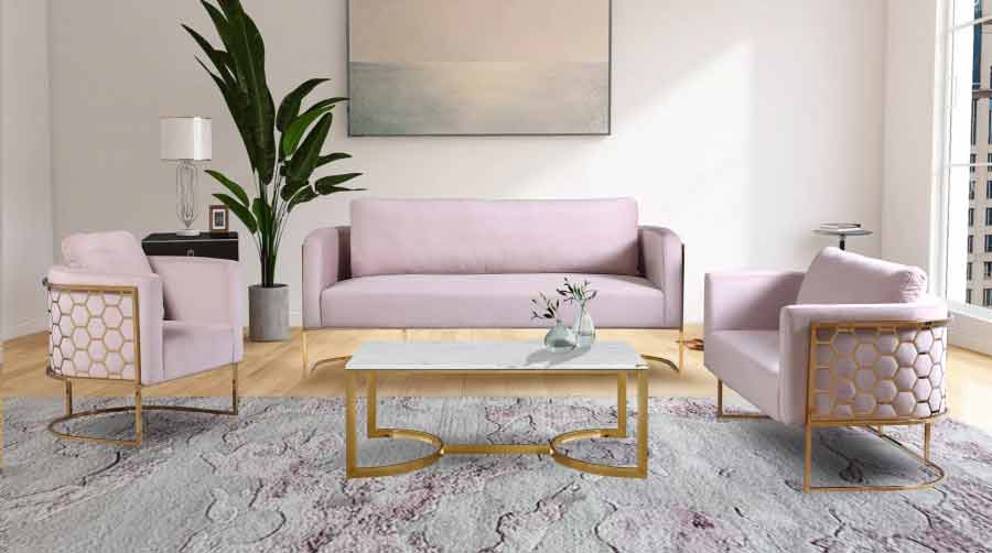 Meridian Furniture - Casa Sofa in Pink - 692Pink-S - GreatFurnitureDeal