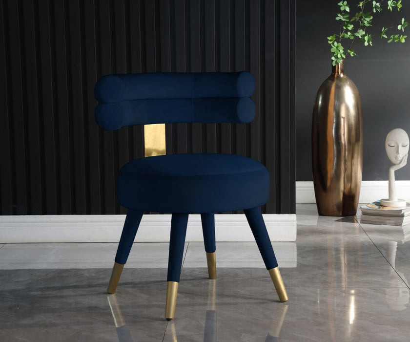 Meridian Furniture - Fitzroy Dining Chair Set of 2 in Navy - 747Navy-C