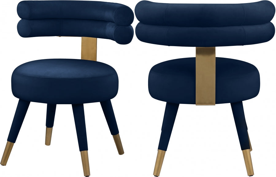 Meridian Furniture - Fitzroy Dining Chair Set of 2 in Navy - 747Navy-C - GreatFurnitureDeal