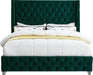 Meridian Furniture - Savan Velvet Queen Bed in Green - SavanGreen-Q - GreatFurnitureDeal
