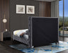 Meridian Furniture - Savan Velvet Queen Bed in Grey - SavanGrey-Q - GreatFurnitureDeal