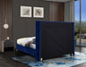 Meridian Furniture - Savan Velvet King Bed in Navy - SavanNavy-K - GreatFurnitureDeal