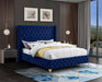 Meridian Furniture - Savan Velvet King Bed in Navy - SavanNavy-K - GreatFurnitureDeal