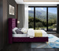 Meridian Furniture - Savan Velvet Queen Bed in Purple - SavanPurple-Q - GreatFurnitureDeal