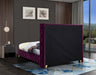 Meridian Furniture - Savan Velvet King Bed in Purple - SavanPurple-K - GreatFurnitureDeal