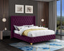 Meridian Furniture - Savan Velvet King Bed in Purple - SavanPurple-K - GreatFurnitureDeal