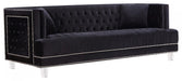 Meridian Furniture - Lucas Velvet Sofa in Black - 609BL-S - GreatFurnitureDeal