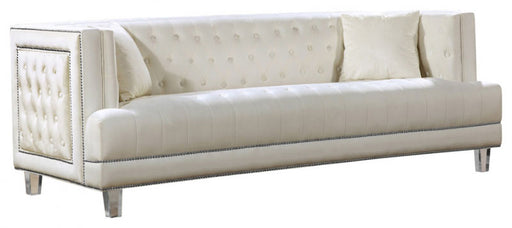 Meridian Furniture - Lucas Velvet Sofa in Cream - 609Cream-S - GreatFurnitureDeal