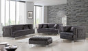 Meridian Furniture - Lucas Velvet Sofa in Grey - 609Grey-S - GreatFurnitureDeal