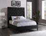 Meridian Furniture - Fritz Velvet Queen Bed in Black - FritzBlack-Q - GreatFurnitureDeal