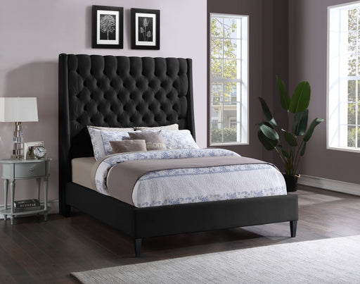 Meridian Furniture - Fritz Velvet King Bed in Black - FritzBlack-K - GreatFurnitureDeal