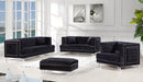 Meridian Furniture - Lucas Velvet Loveseat in Black - 609BL-L - GreatFurnitureDeal