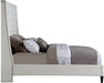 Meridian Furniture - Fritz Velvet Queen Bed in Cream - FritzCream-Q - GreatFurnitureDeal