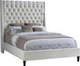Meridian Furniture - Fritz Velvet King Bed in Cream - FritzCream-K - GreatFurnitureDeal