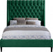 Meridian Furniture - Fritz Velvet Queen Bed in Green - FritzGreen-Q - GreatFurnitureDeal