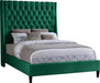 Meridian Furniture - Fritz Velvet Queen Bed in Green - FritzGreen-Q - GreatFurnitureDeal