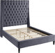 Meridian Furniture - Fritz Velvet Queen Bed in Grey - FritzGrey-Q - GreatFurnitureDeal