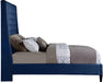 Meridian Furniture - Fritz Velvet Queen Bed in Navy - FritzNavy-Q - GreatFurnitureDeal