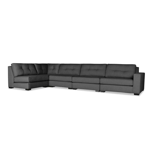 Nativa Interiors - Chester Buttoned Modular L-Shaped Sectional Right Arm Facing 159" Charcoal - SEC-CHST-BTN-CL-UL3-5PC-PF-CHARCOAL - GreatFurnitureDeal