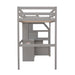 GFD Home - Twin Size Loft Bed with a Stand-alone Bed, Storage Staircase, Desk, Shelves and Drawers, Gray - GreatFurnitureDeal