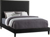 Meridian Furniture - Harlie Velvet Queen Bed in Black - HarlieBlack-Q - GreatFurnitureDeal