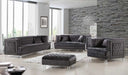 Meridian Furniture - Lucas Velvet Loveseat in Grey - 609Grey-L - GreatFurnitureDeal