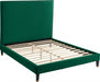 Meridian Furniture - Harlie Velvet Queen Bed in Green - HarlieGreen-Q - GreatFurnitureDeal