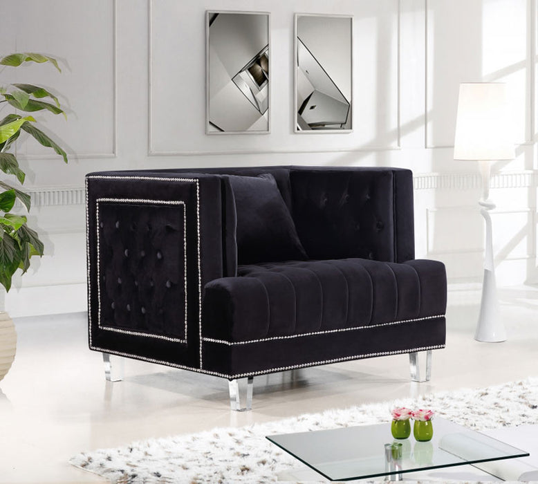 Meridian Furniture - Lucas Velvet Chair in Black - 609BL-C - GreatFurnitureDeal