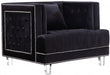 Meridian Furniture - Lucas Velvet Chair in Black - 609BL-C - GreatFurnitureDeal