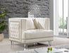 Meridian Furniture - Lucas Velvet Chair in Cream - 609Cream-C - GreatFurnitureDeal