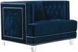 Meridian Furniture - Lucas Velvet Chair in Navy - 609Navy-C - GreatFurnitureDeal