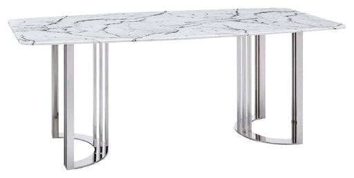 ESF Furniture - Extravaganza 131 Dining Table in Silver - 131DININGTABLESS - GreatFurnitureDeal