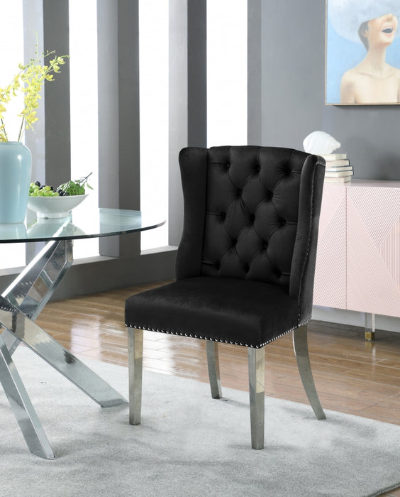 Meridian Furniture - Suri Velvet Dining Chair Set of 2 in Black - 809Black-C - GreatFurnitureDeal