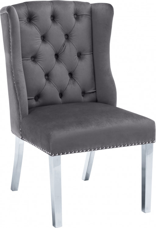 Meridian Furniture - Suri Velvet Dining Chair Set of 2 in Grey - 809Grey-C - GreatFurnitureDeal