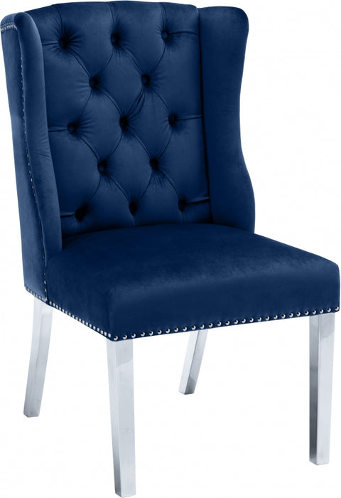 Meridian Furniture - Suri Velvet Dining Chair Set of 2 in Navy - 809Navy-C