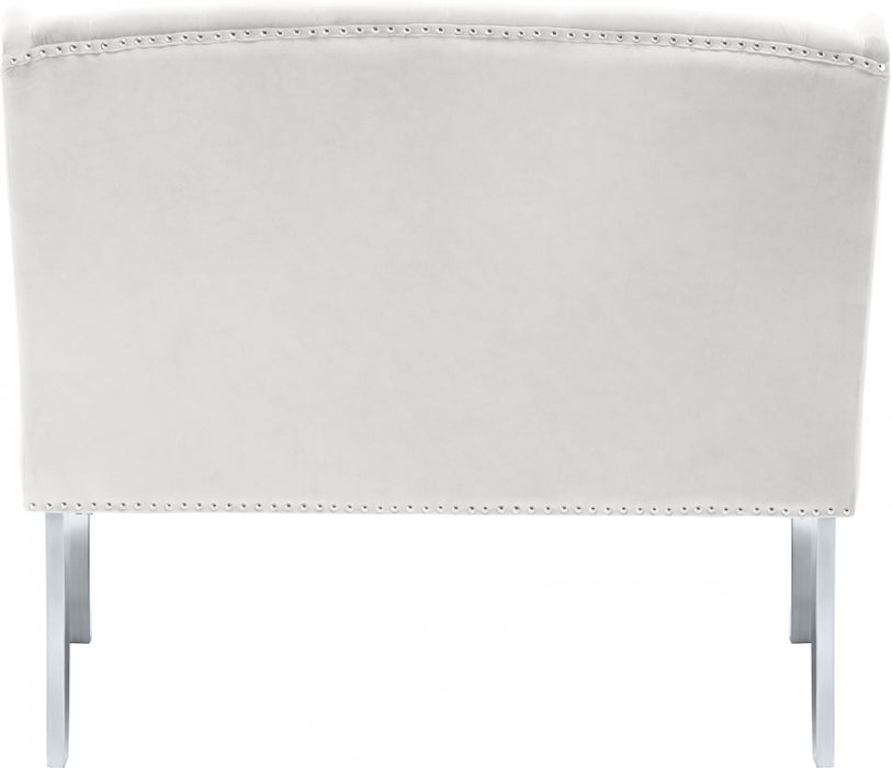 Meridian Furniture - Suri Velvet Settee Bench in Cream - 810Cream