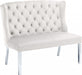 Meridian Furniture - Suri Velvet Settee Bench in Cream - 810Cream - GreatFurnitureDeal