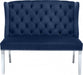 Meridian Furniture - Suri Velvet Settee Bench in Navy - 810Navy - GreatFurnitureDeal