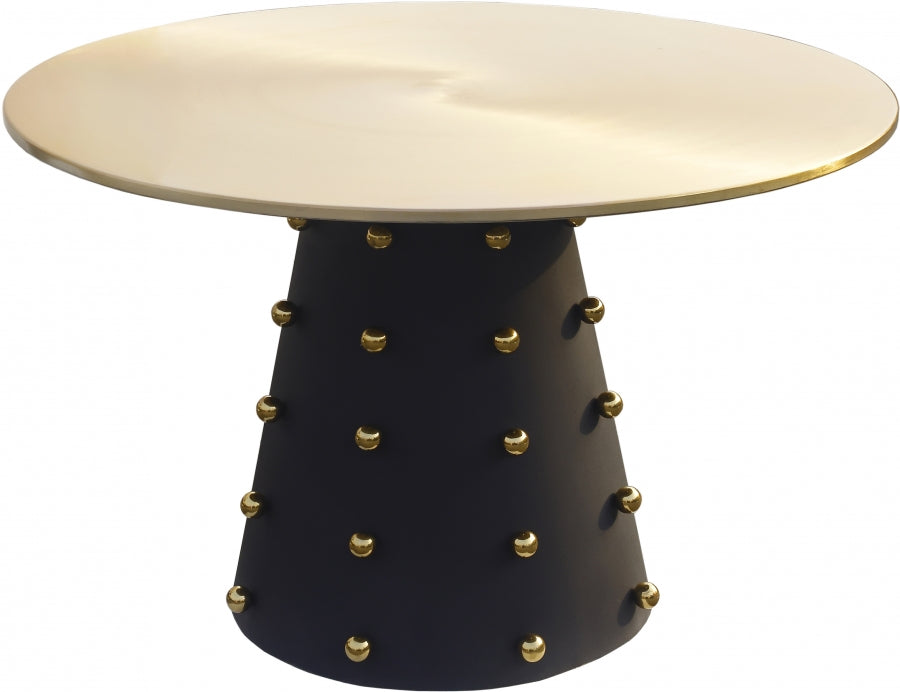 Meridian Furniture - Raven Dining Table in Black - Gold - 957-T - GreatFurnitureDeal