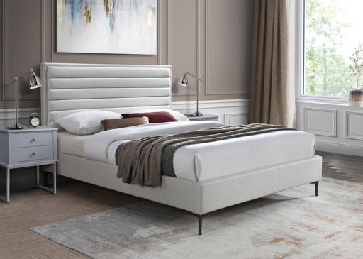Meridian Furniture - Hunter Queen Linen Bed in Cream - HunterCream-Q - GreatFurnitureDeal