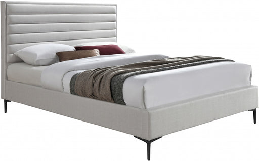 Meridian Furniture - Hunter Queen Linen Bed in Cream - HunterCream-Q - GreatFurnitureDeal