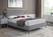 Meridian Furniture - Hunter King Linen Bed in Grey - HunterGrey-K - GreatFurnitureDeal
